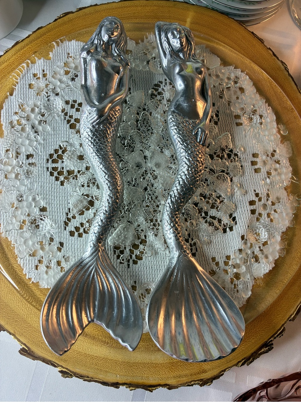 Mariposa recycled aluminum Mermaid Serveware - Pair